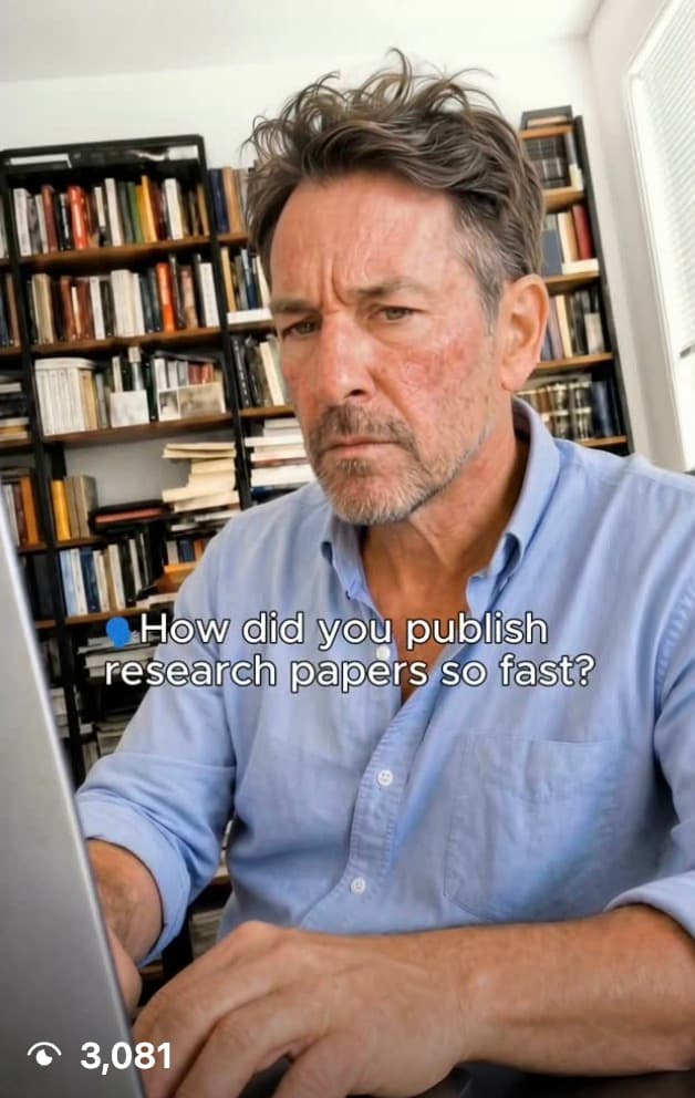 Ad variant by @michael_thinkss: publish research faster hook